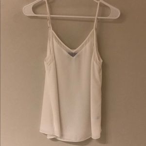 White Cami Tank Top with Mesh Front
